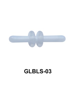 Glass Barbell with Two Trasparent Silicon Ring Outer GLBLS-03